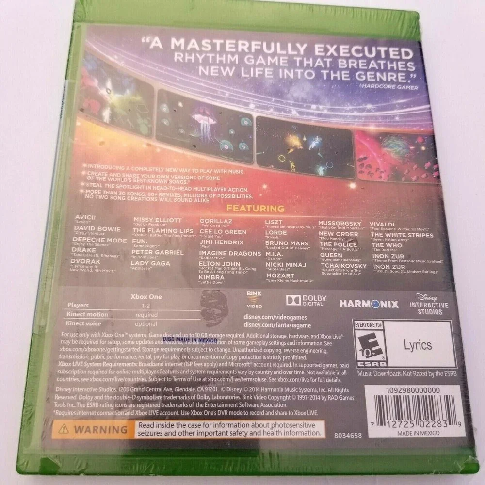 Microsoft Xbox One Disney Fantasia Music Evolved Rhythm Game 2014 Sealed